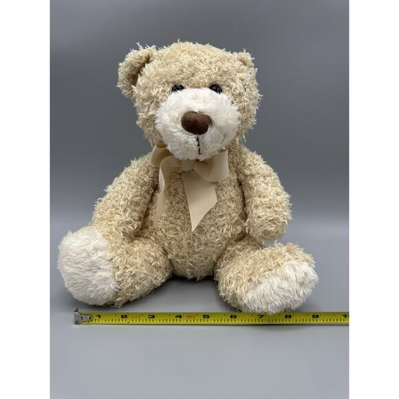 Burton + Burton Teddy Bear Plush Blonde Tan Beige 8.5 Inch Stuffed Animal Fluffy - Picture 3 of 9